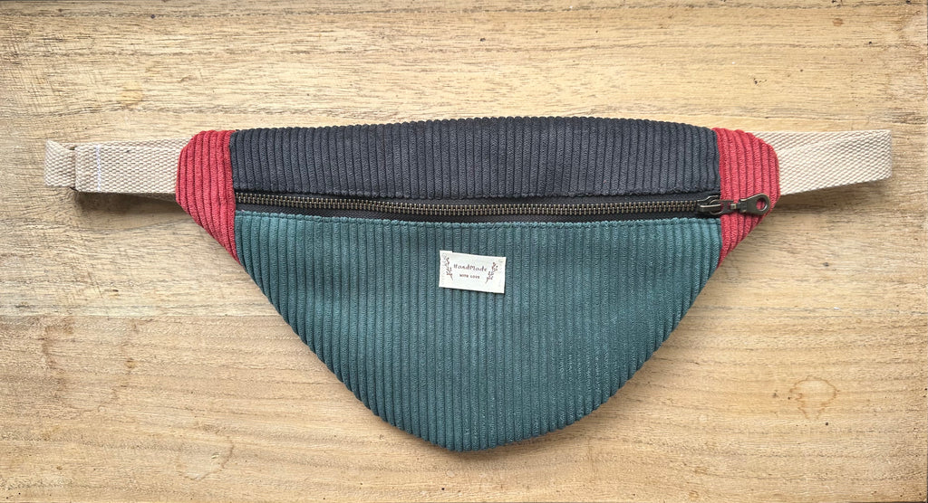 Sac banane bleu canard-noire-rouge