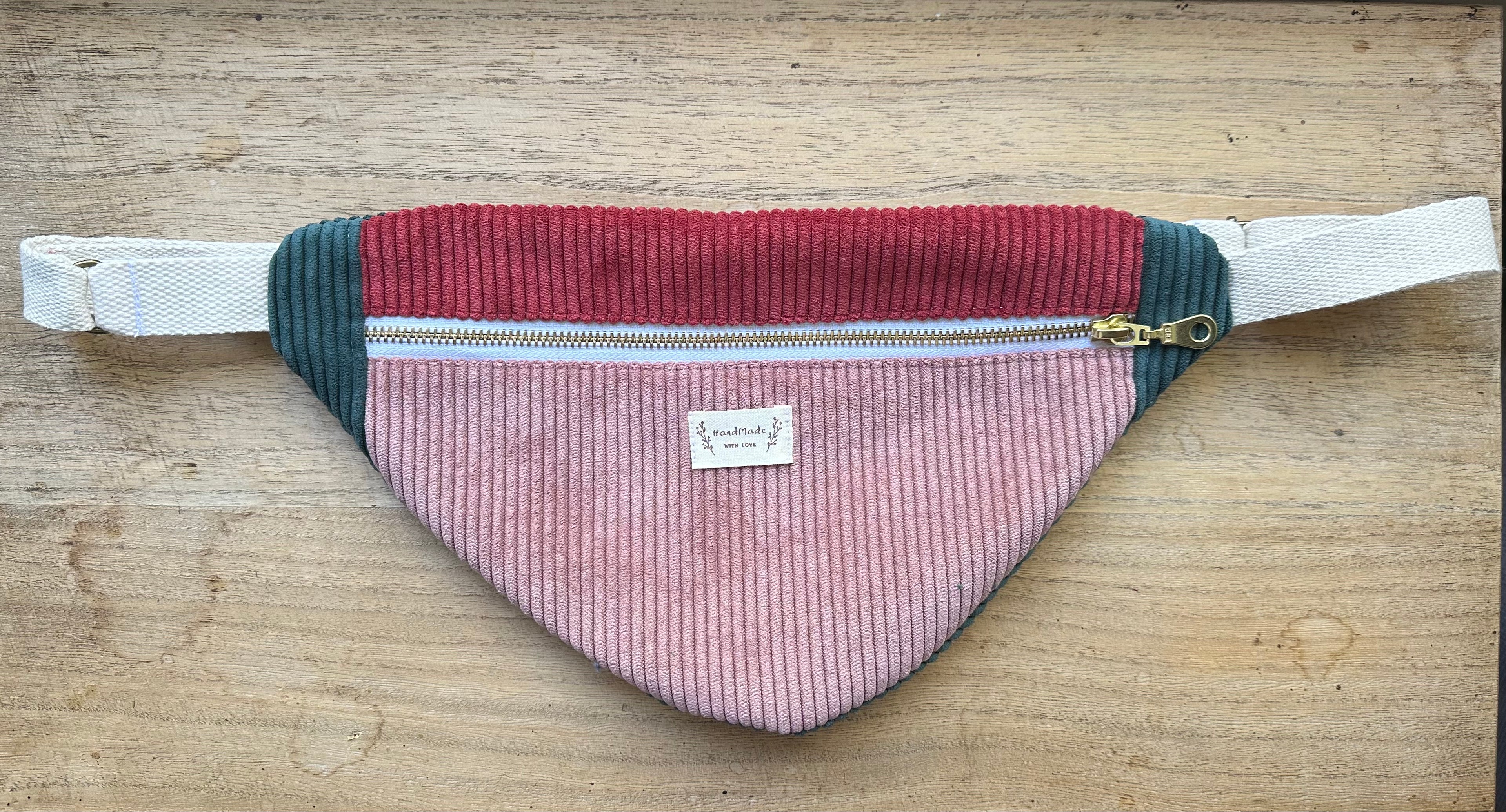 Sac banane rose-rouge-bleu canard