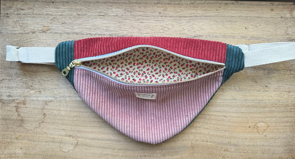 Sac banane rose-rouge-bleu canard