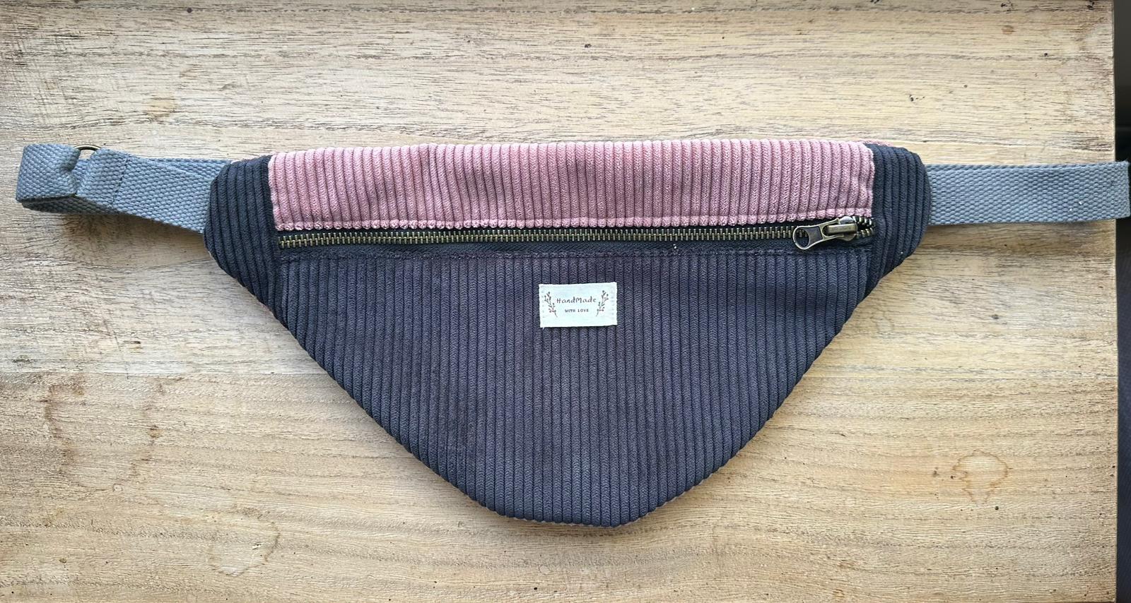 Sac banane Noire-Rose-Grise