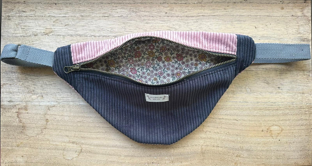 Sac banane Noire-Rose-Grise