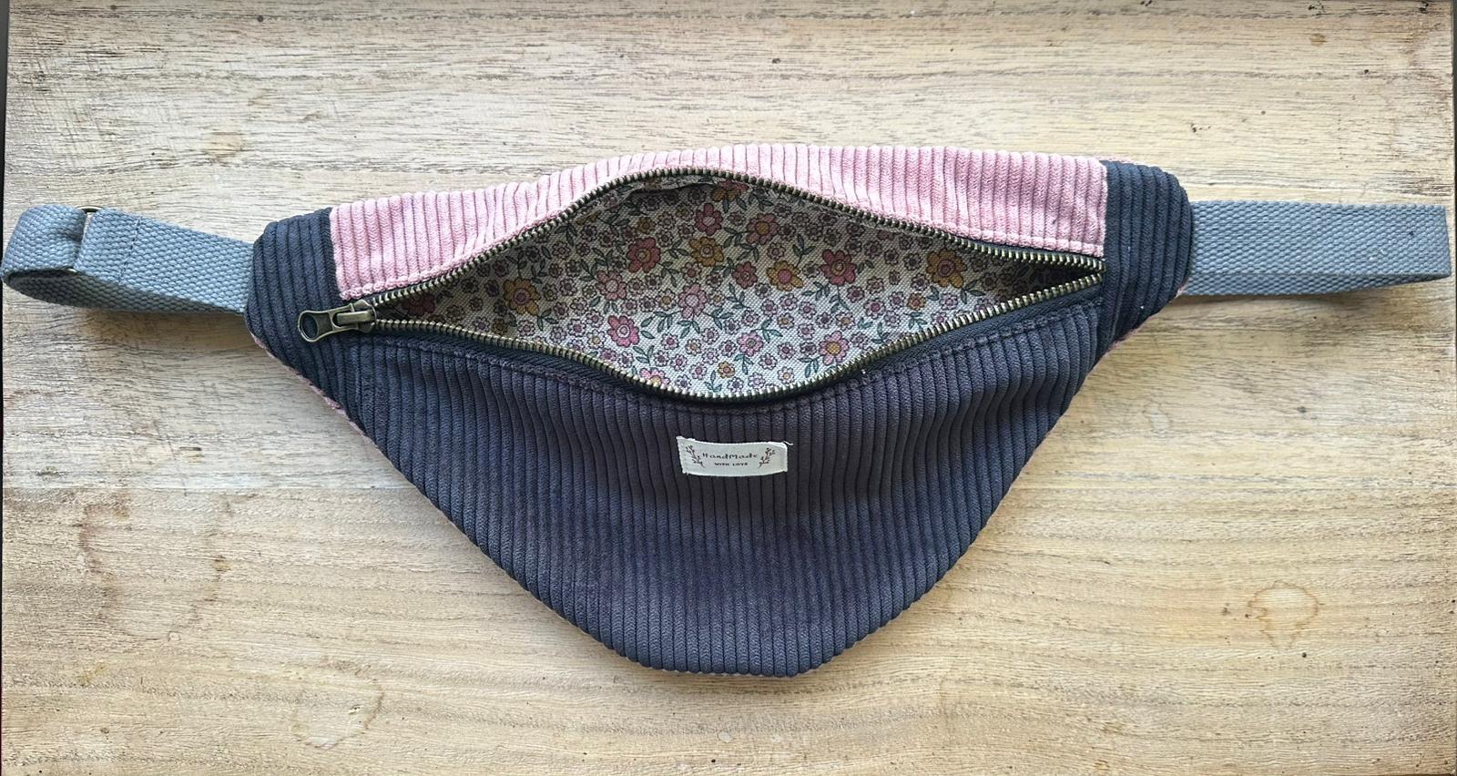 Sac banane Noire-Rose-Grise